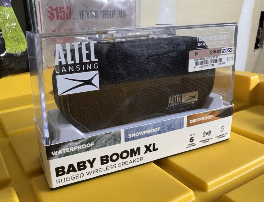 Altec Lansing Baby Boom XL Bluetooth Waterproof Dirtproof Speakerphone Black